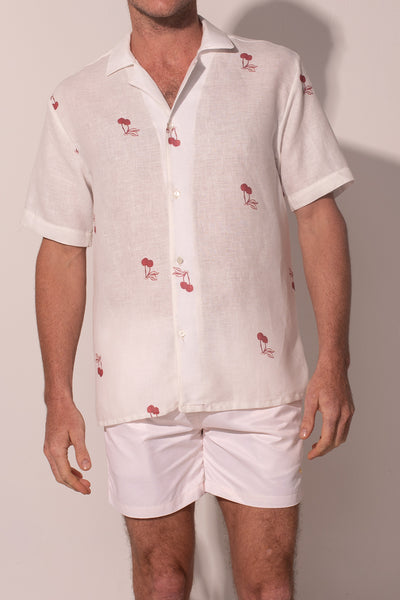 A Cherry On Top Men Linen Shirt