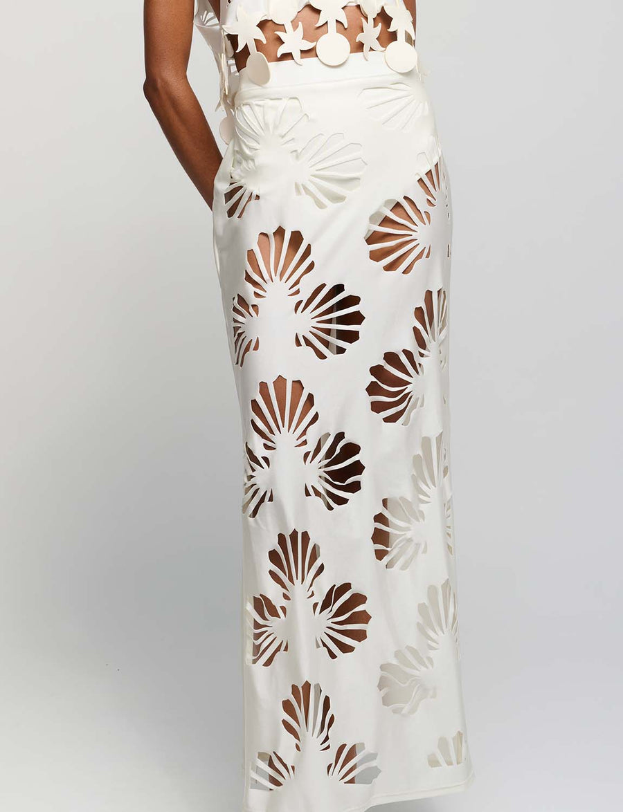 Maxi Shell White Skirt