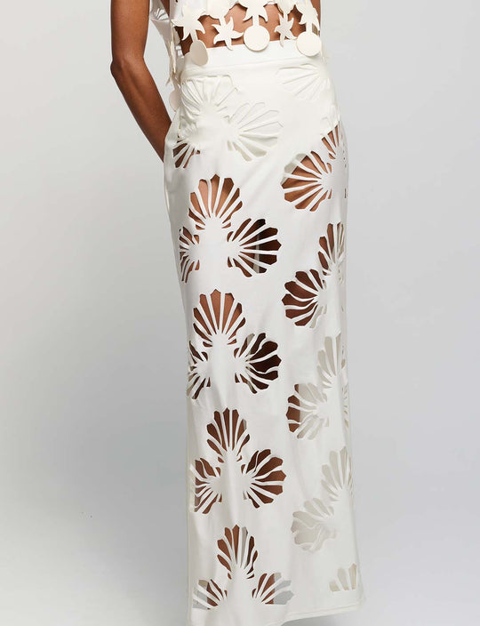 Maxi Shell White Skirt