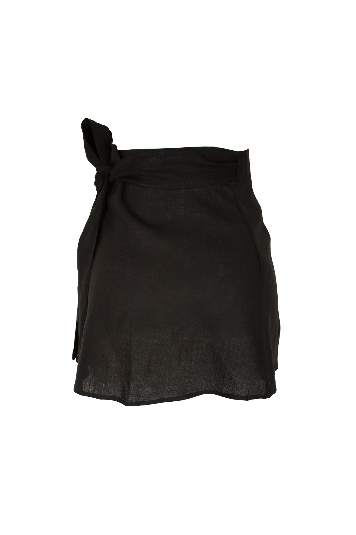 The Maxi Bow Wrapped Mini Skirt Black