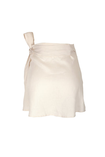 The Maxi Bow Wrapped Mini Skirt Ivory