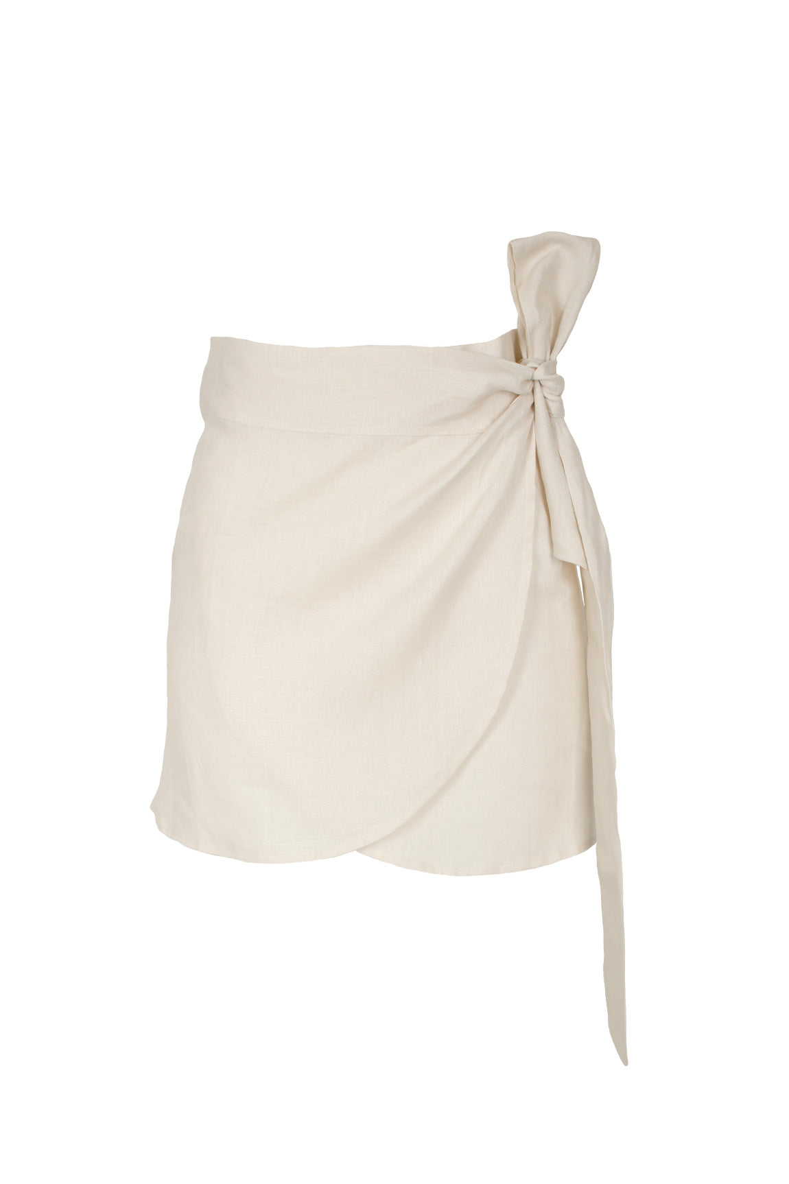 The Maxi Bow Wrapped Mini Skirt Ivory