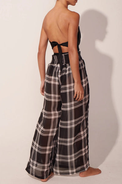 The Vintage Checked Maxi Pants Black