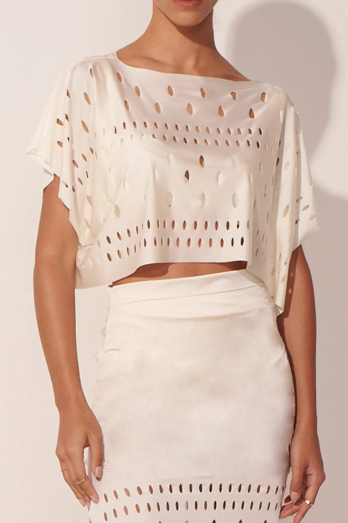 The Ivory Haute Mesh Blouse Set