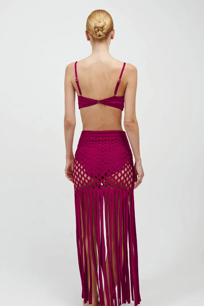 The Swimmer Diamond Skirt Wine