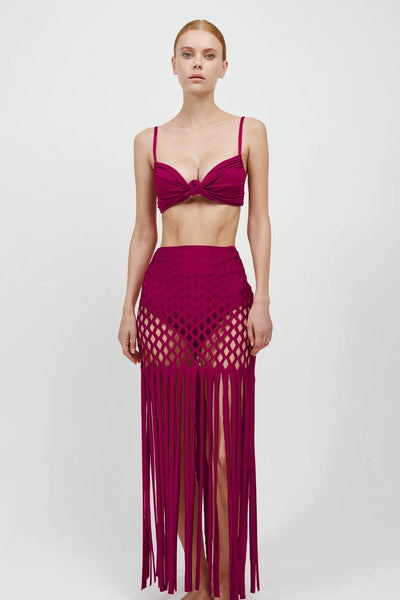 The Swimmer Diamond Skirt Wine