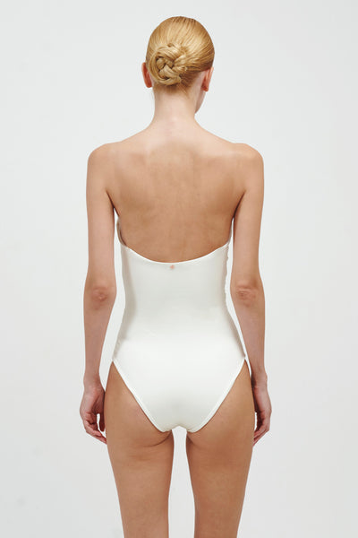 The Draped Summer Night One Piece Ivory