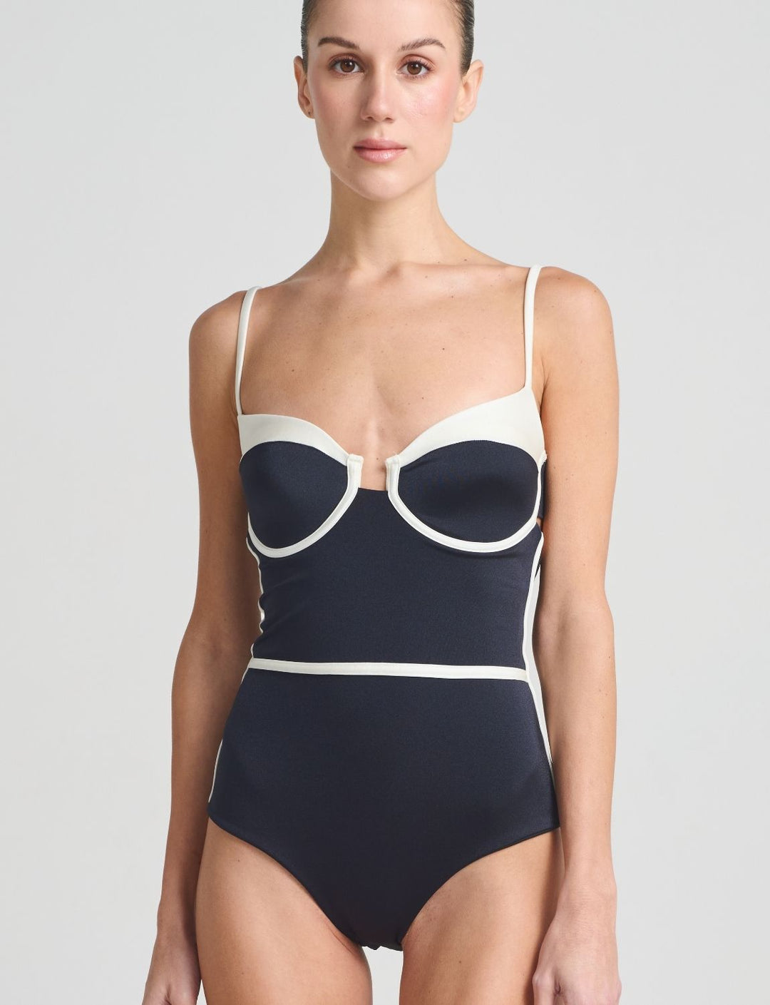 【美品】LERURE Kirakira check onepiece Kairé One piece Black | Ancora Swimwear & Resortwear