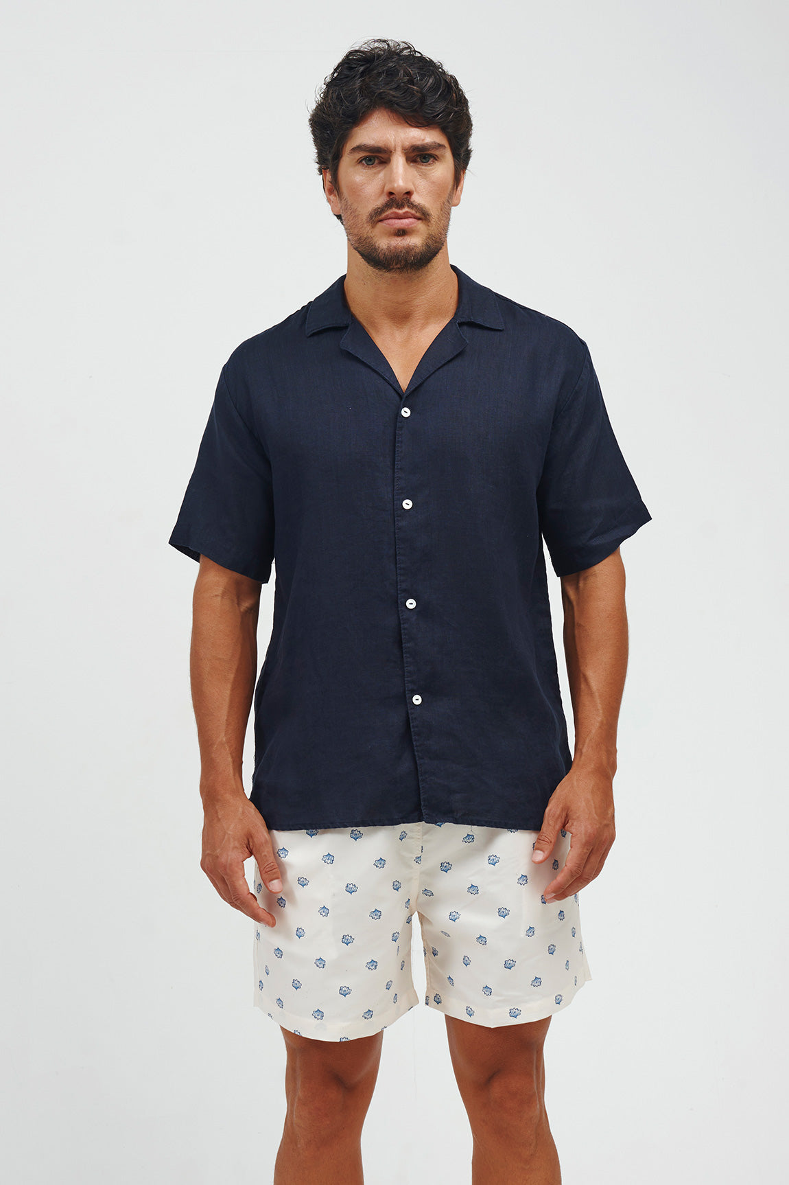 The Navy Resort Men Linen Shirt