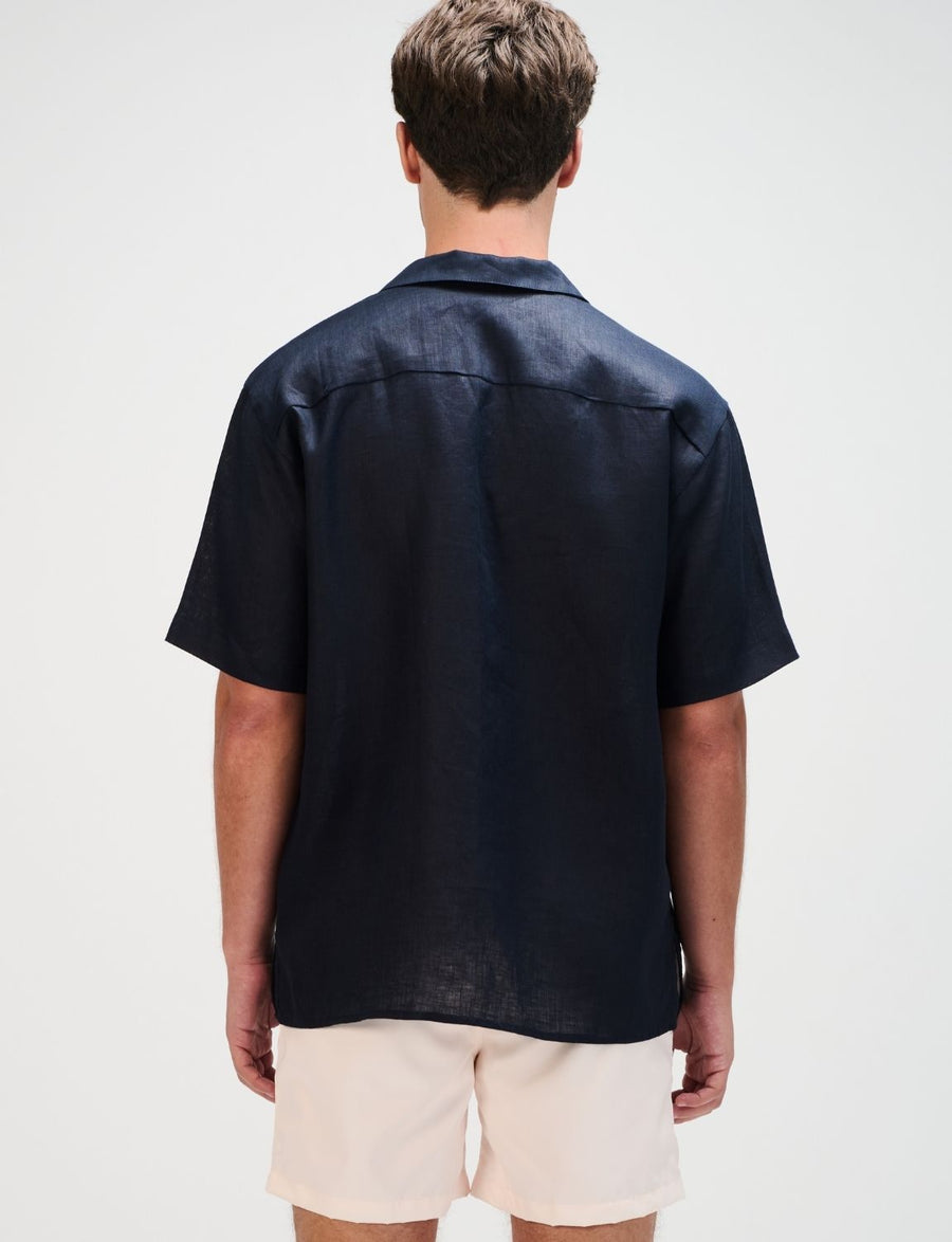 The Navy Resort Men Linen Shirt