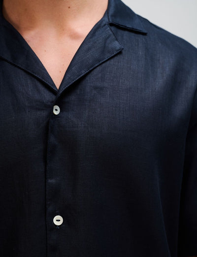 The Navy Resort Men Linen Shirt