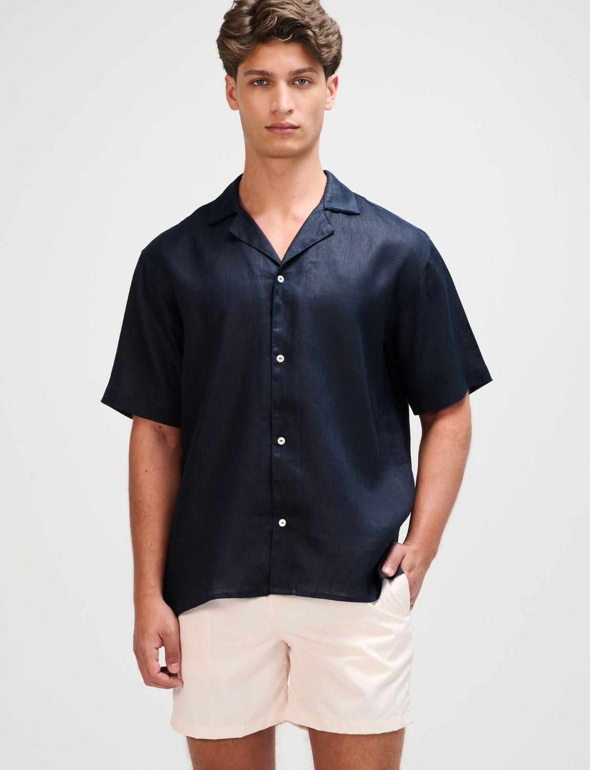 The Navy Resort Men Linen Shirt