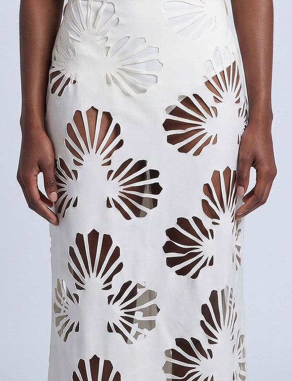 Maxi Shell White Skirt