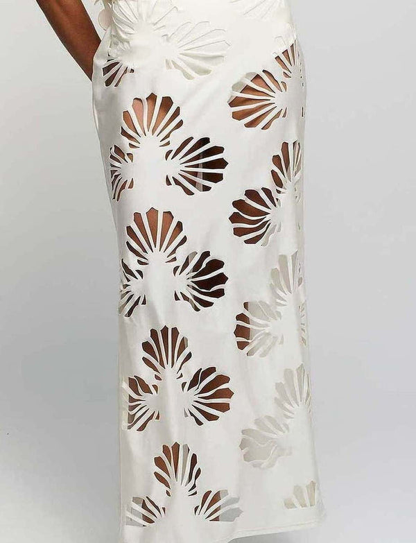Maxi Shell White Skirt