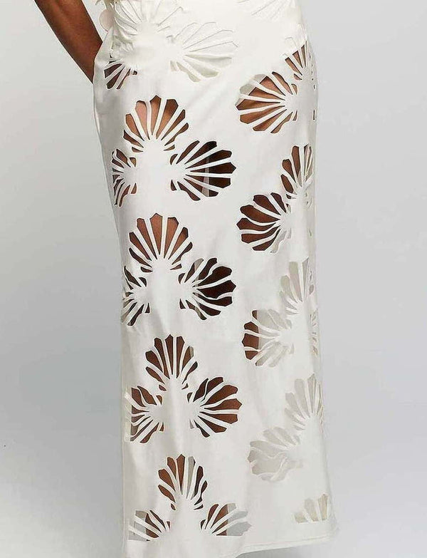 Maxi Shell White Skirt