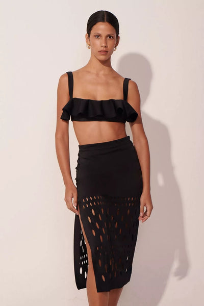 The Black Haute Mesh Skirt Set - ANCORA