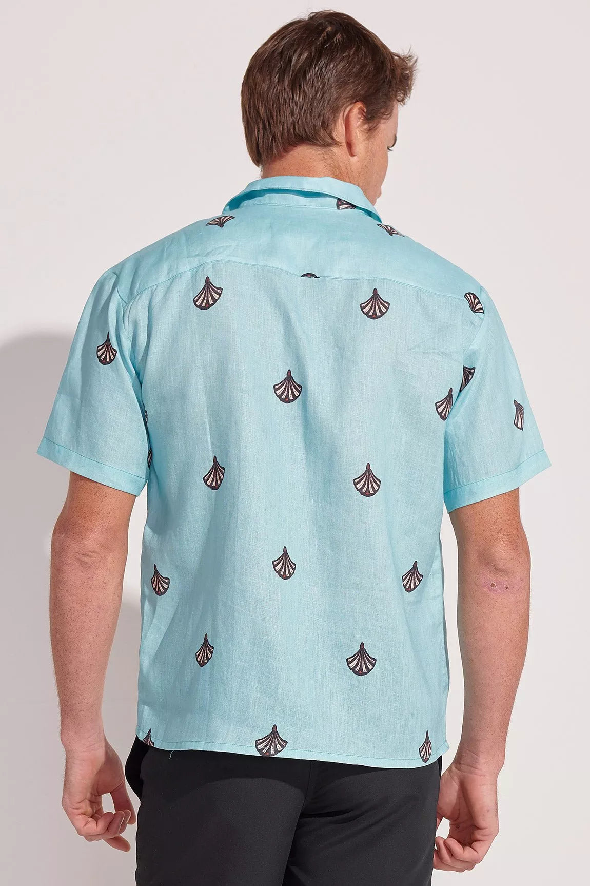 The Deco Shells Men Linen Shirt - ANCORA